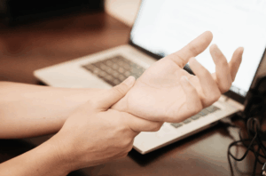 A person with a wrist injury.